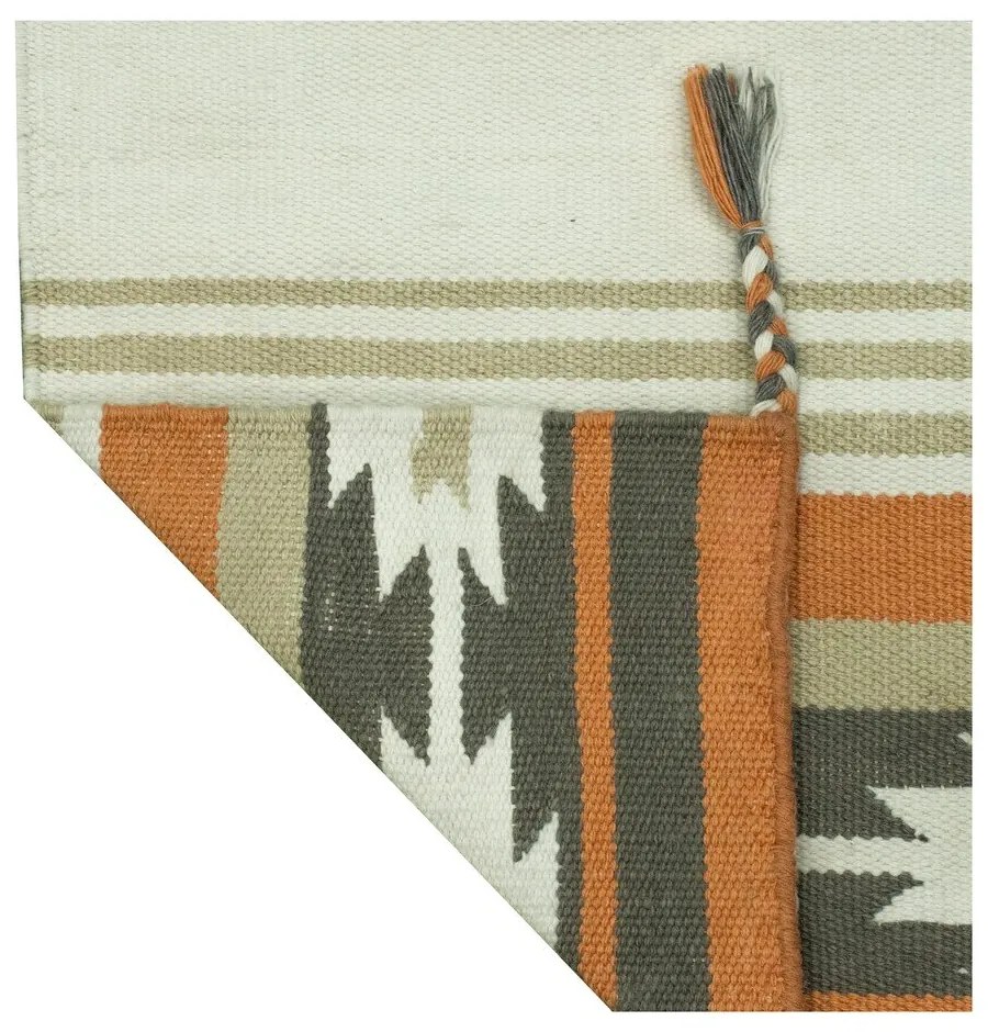 Двустранен килим за открито, изработен от рециклирана пластмаса, 90 x 150 cm Aztec - Green Decore