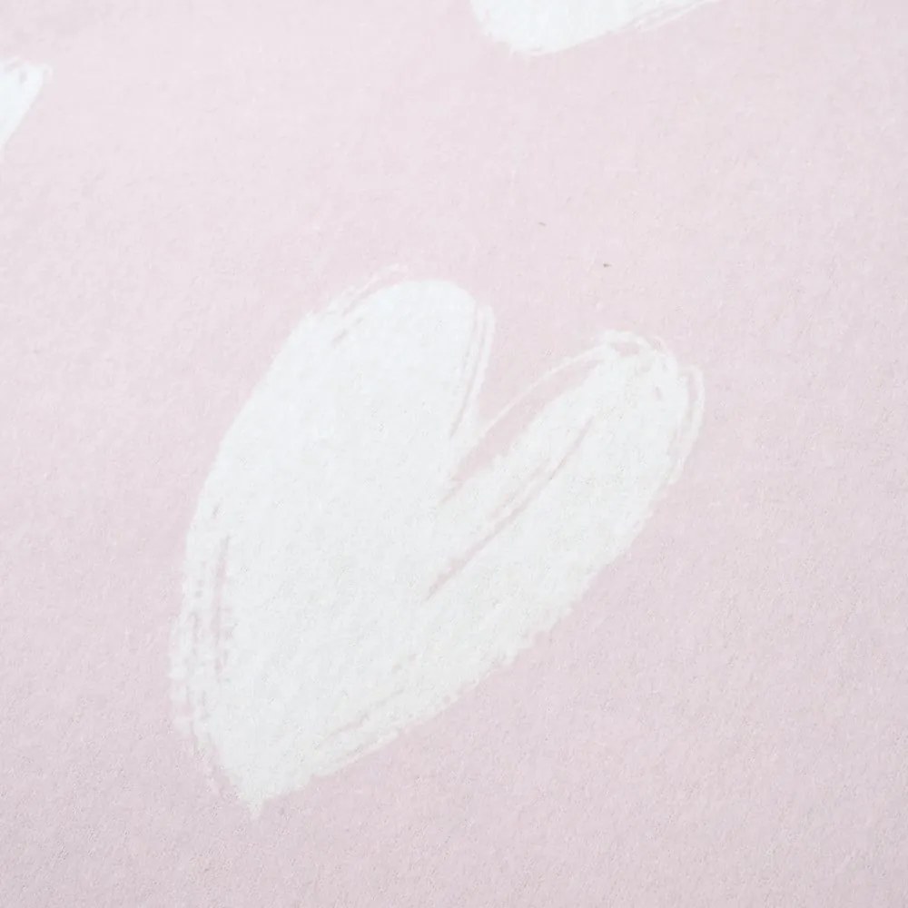 Единичен фланелен детски чаршаф 90x190 cm Hearts – Catherine Lansfield