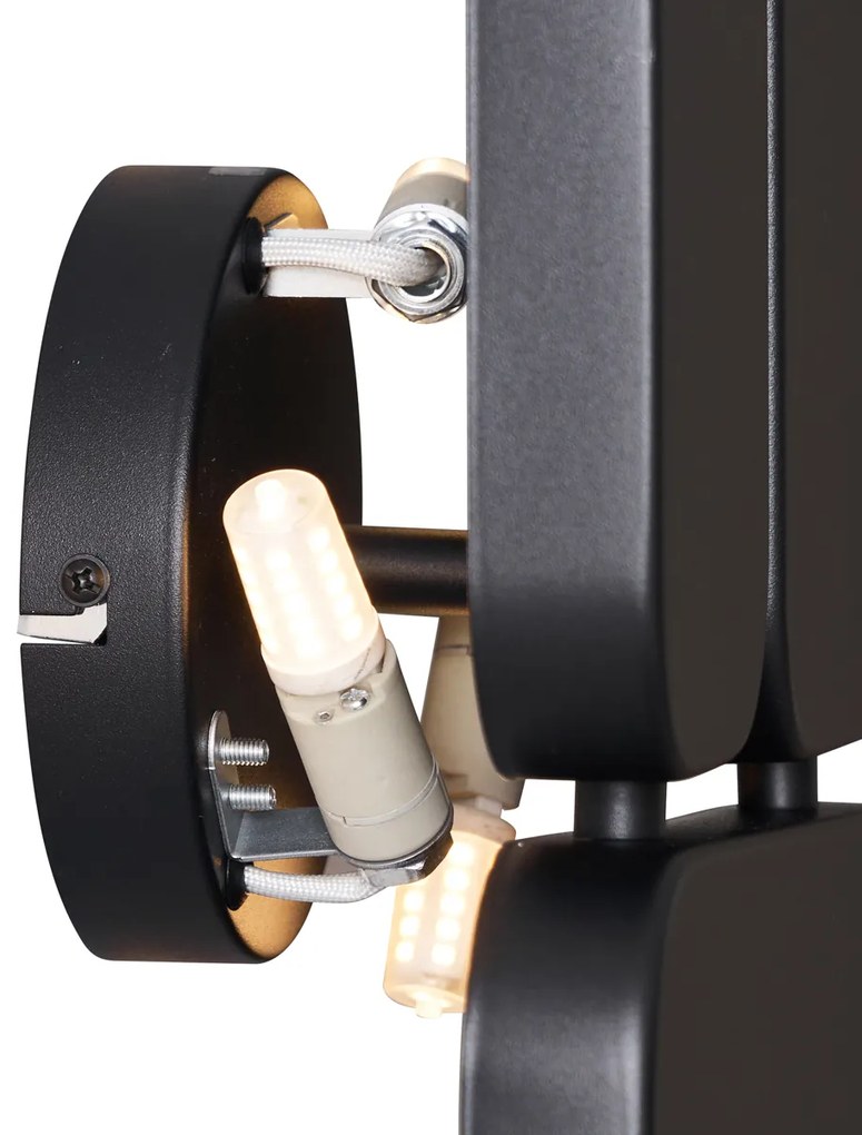 Дизайнерска стенна лампа черна с 3 светлини - Planes