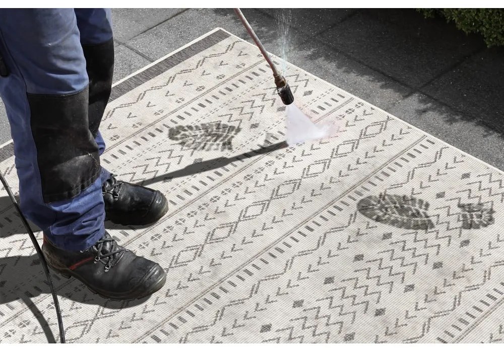 Сив и кремав килим на открито , 150 x 80 cm Kuba - NORTHRUGS