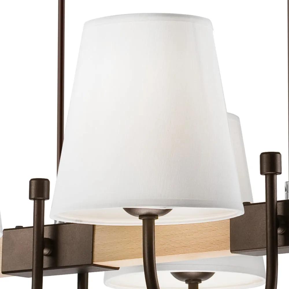 Тъмнокафява висяща лампа с текстилен абажур ø 15 cm Julietta - LAMKUR