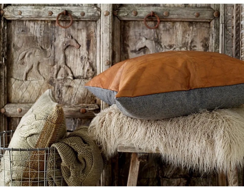 Кожена двустранна възглавница , 60 x 60 cm Lodge - Södahl