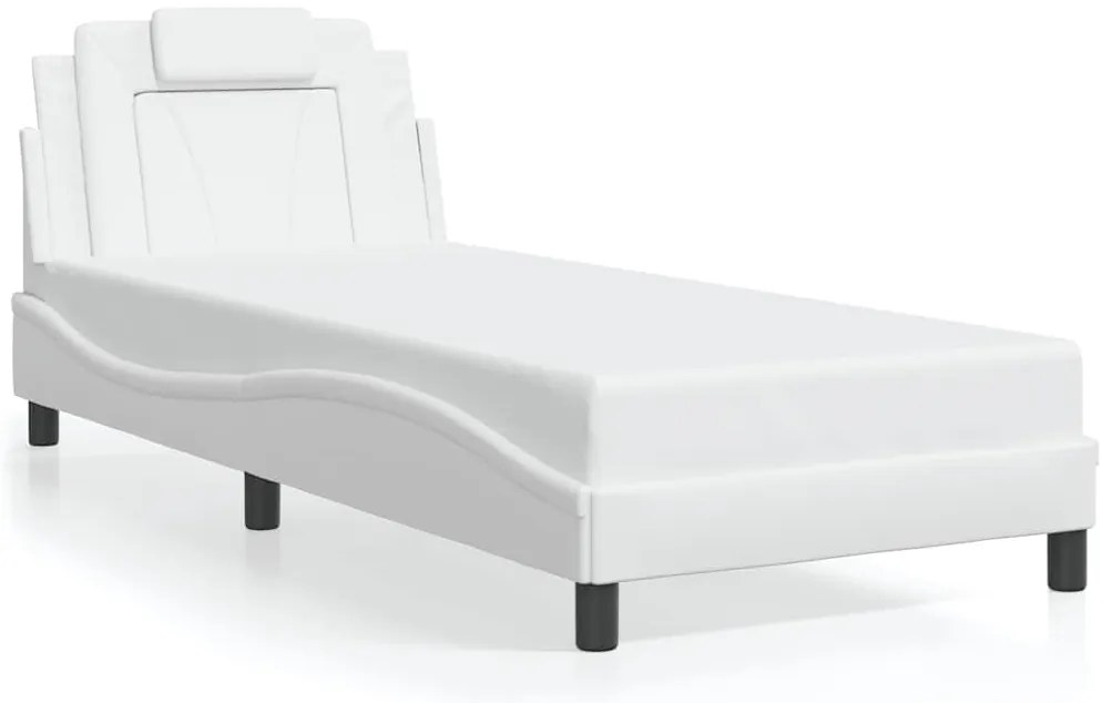 3208055 vidaXL Рамка за легло Viana без матрак, бяла, 80x200 см, изкуствена кожа
