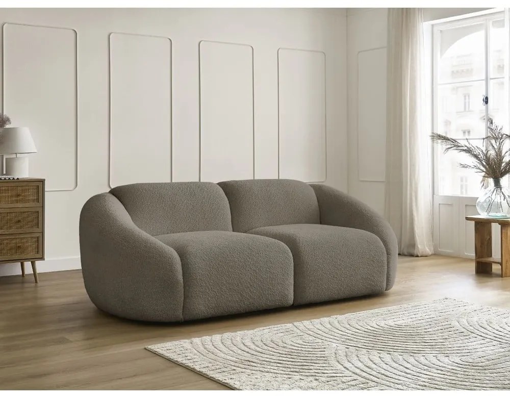 Сиво-кафяв диван от букле 230 cm Tina – Bobochic Paris