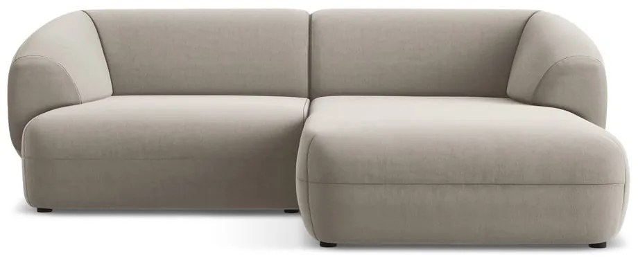 Бежов кадифен ъглов диван (десен ъгъл) Moana – Makamii