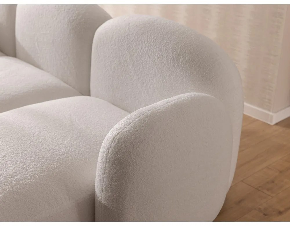 Кремав ъглов диван от прежда с примки от букле (U форма) Orbit – Ropez