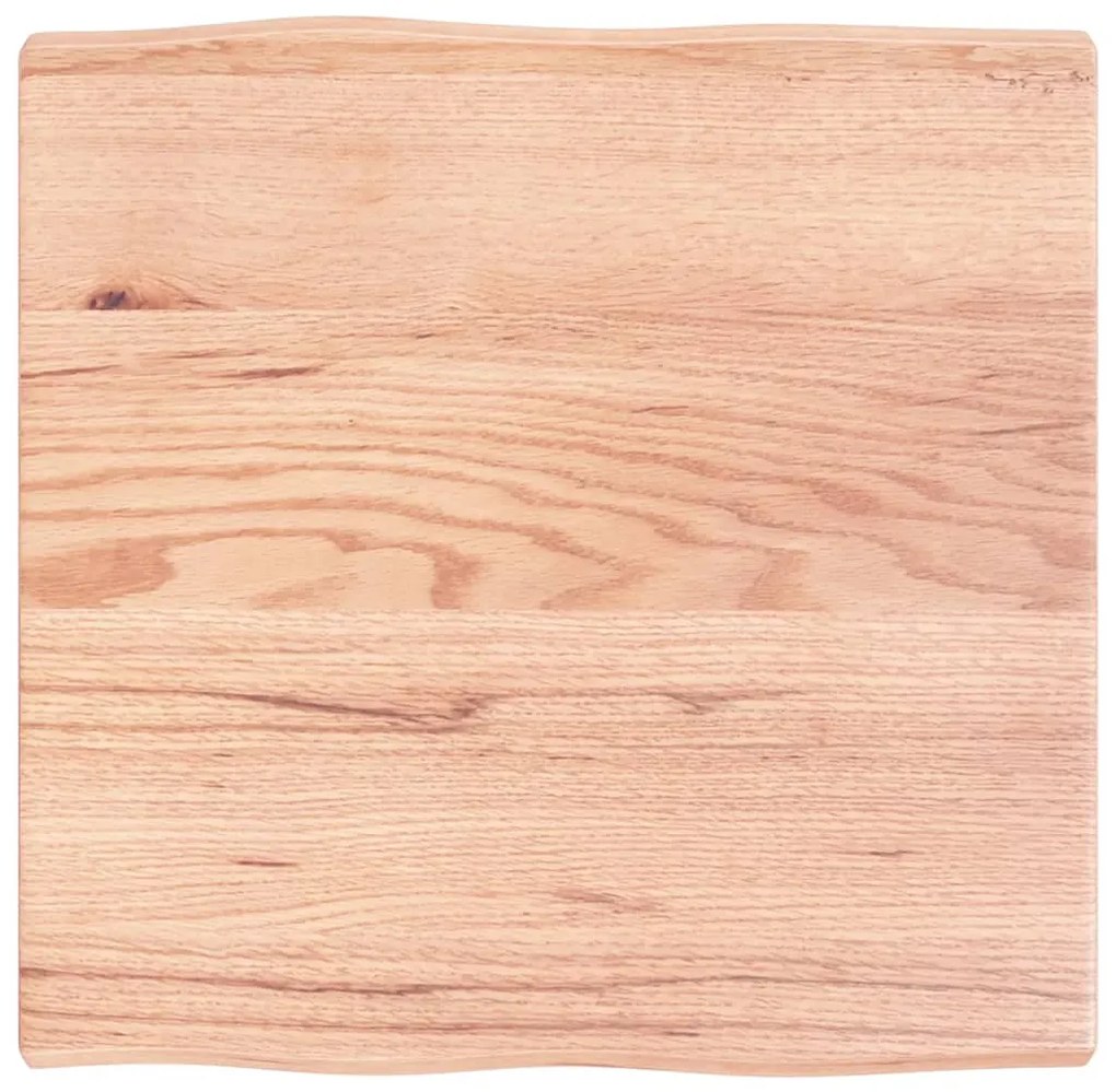 363936 vidaXL Плот за маса светлокафяв 60x60x(2-4) см обработен масивен дъб