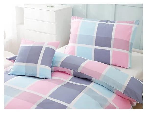 Розово и лилаво спално бельо за единично легло от микросатен, 3 части 140x200 cm Logan - My House