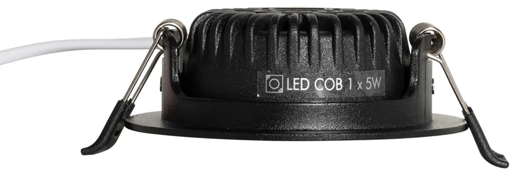 Комплект от 6 вградени спота черни, накланящи се 8,2 см, включително LED Dim to Warm IP54 Ultra Slim - Pupil