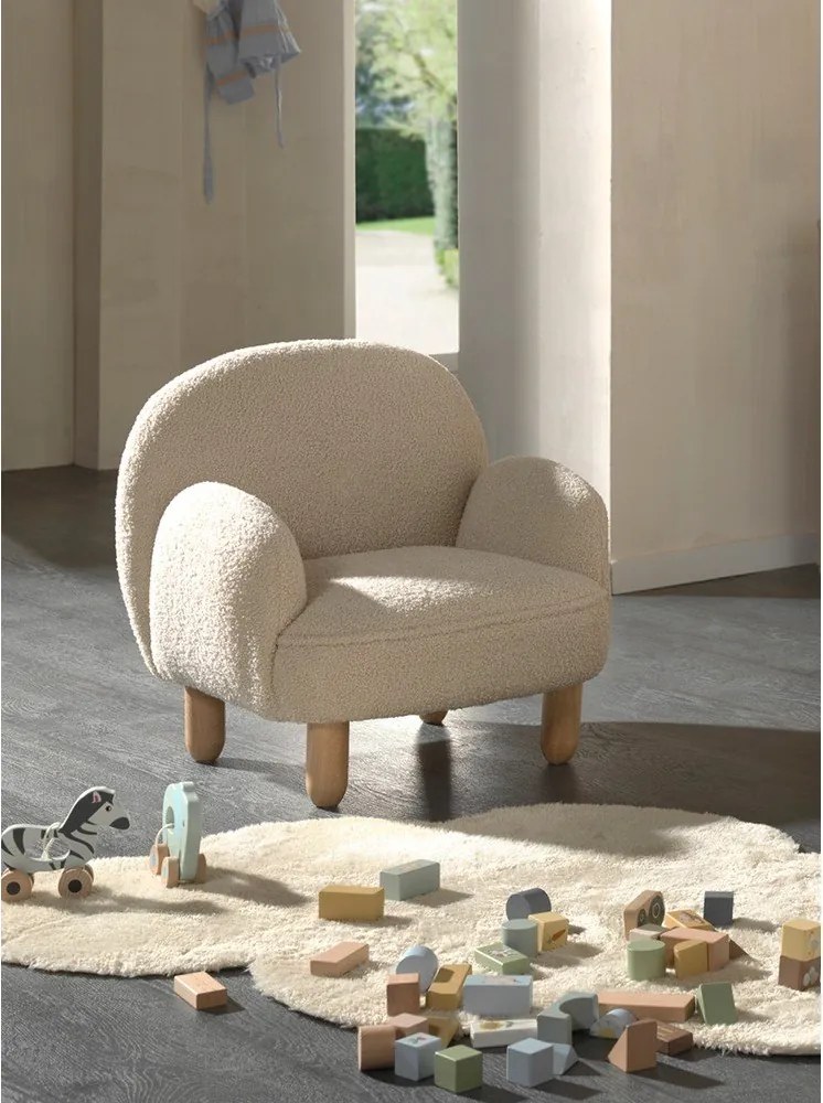 Бежов детски стол от прежда с примки от букле Rocky – Vipack