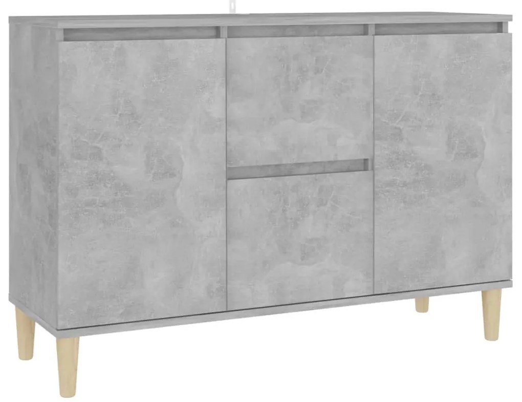 806107 vidaXL Бюфет, бетонно сив, 101x35x70 см, инженерно дърво