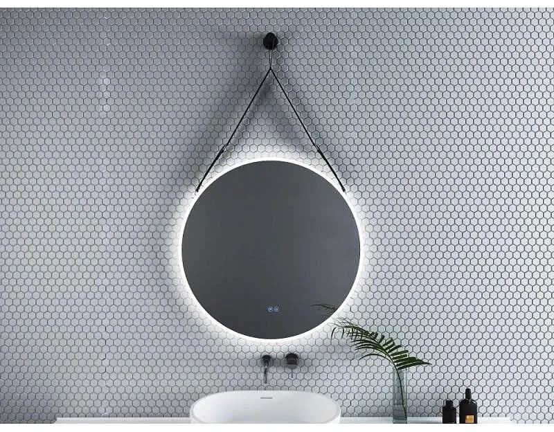 LED огледало за баня с нагревател, 80x80см, Inter Ceramic, 1909BLACK