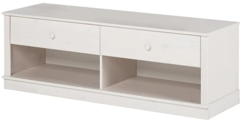 Бяла маса за телевизор от масивен бор 137x47 cm Anita – Støraa