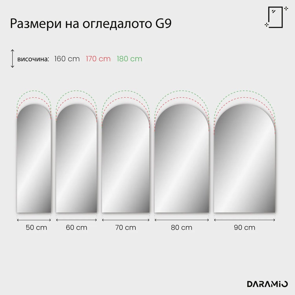 Арковидно огледало с LED осветление G9