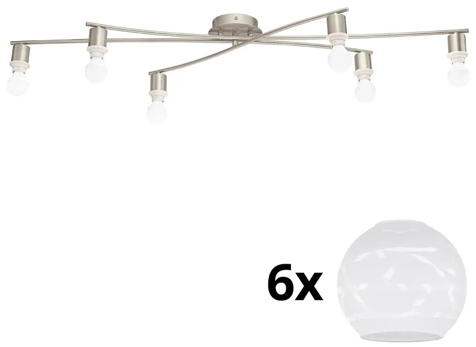 Eglo - LED Плафониера MY CHOICE 6xE14/4W/230V  хром/бял