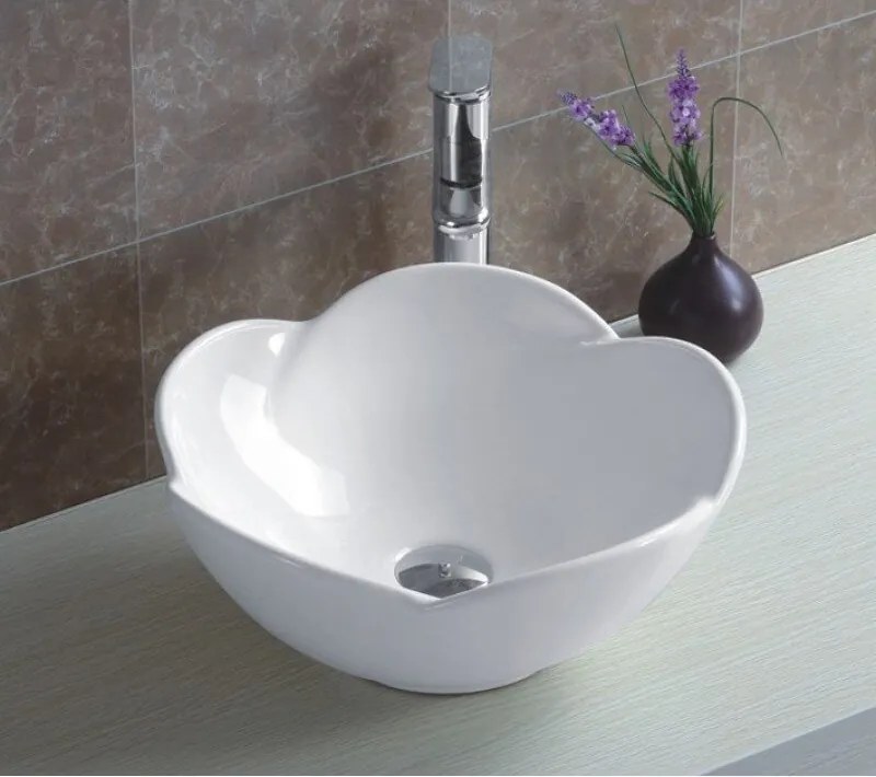 Мивка за баня ICB 867, монтаж върху плот, порцелан, бял, 39x39x17см