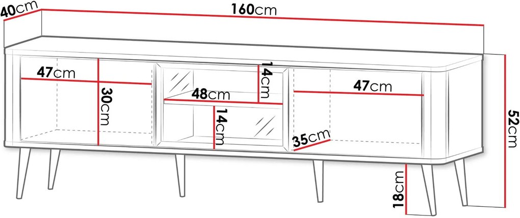 ТВ шкаф Marly Reg I-Кафяв