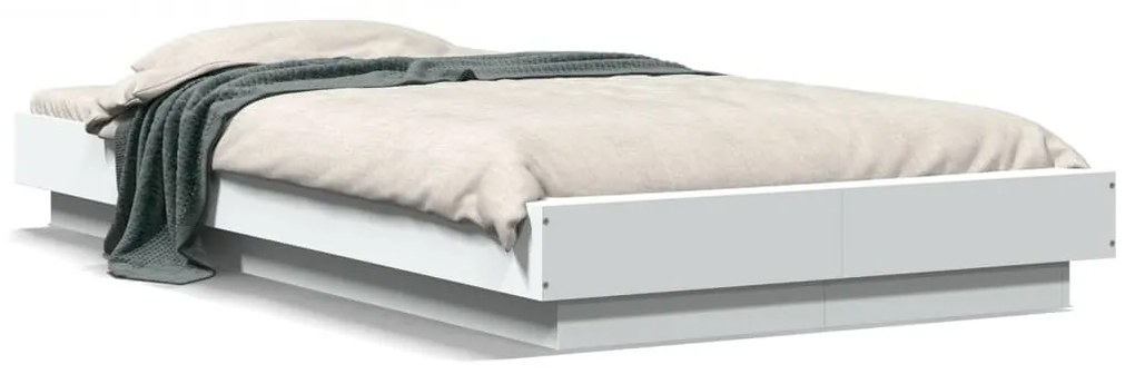 3281203 vidaXL Рамка за легло, бяла 100x200 см, масивно дърво