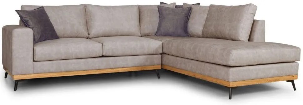 Ъглов диван Rotondo-Бежово-Дясно