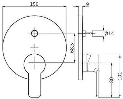 Външни части на кран за баня Herzbach Mare