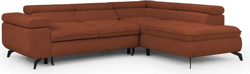 Теракотен шенилов ъглов диван (десен ъгъл L форма) Marbeya – Ropez