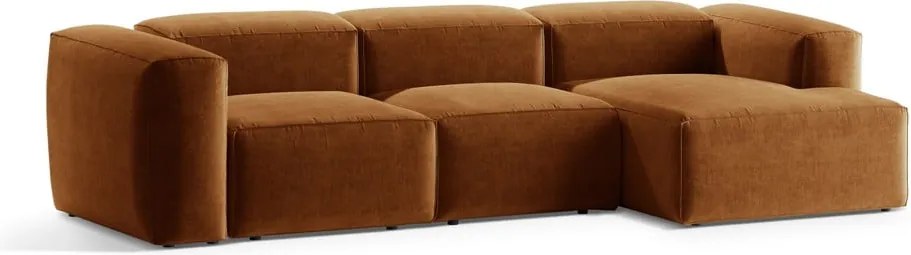 Ъглов диван в тухлен цвят (десен ъгъл) Bergamo – Cosmopolitan Design