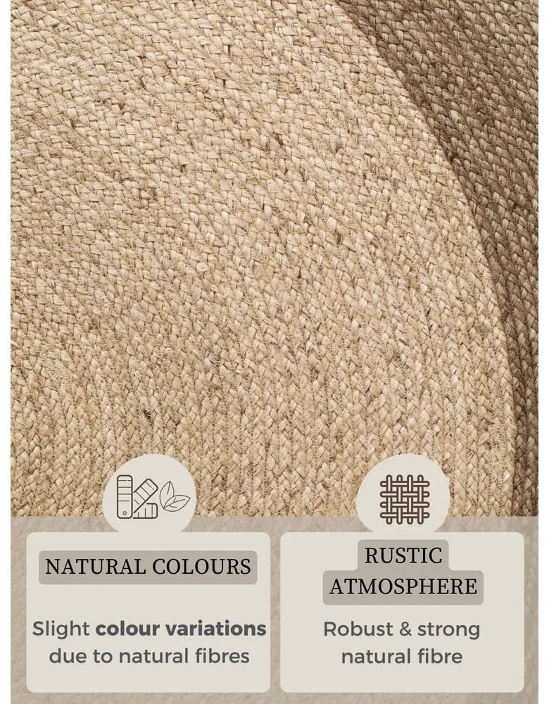 Двустранен ръчно изработен ютен кръгъл килим сиво-бежов ø 100 cm Jutta Greige – Hanse Home