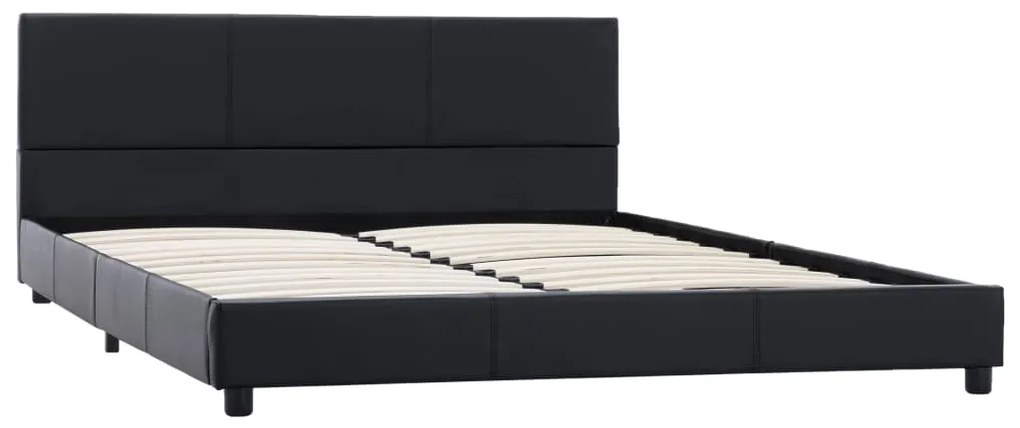 284770 vidaXL Рамка за легло, черна, изкуствена кожа, 120x200 cм
