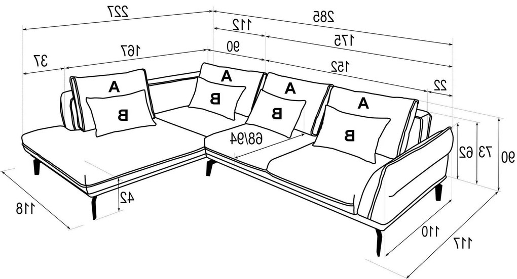 Ъглов диван Dijon-Menta-Right