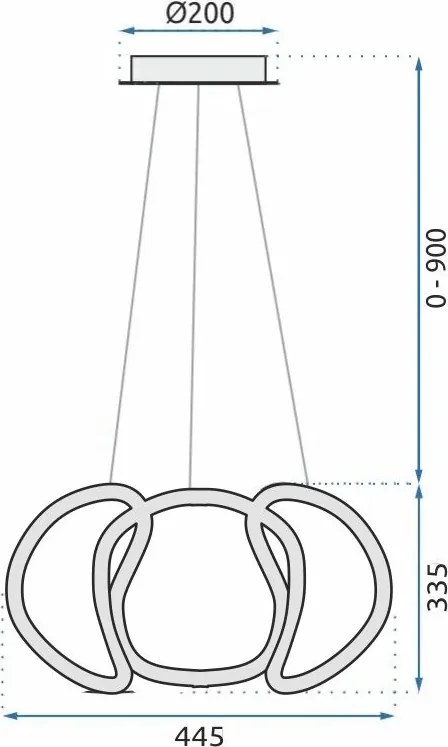 Пендел LED + дистанционно управление Black APP387-CP
