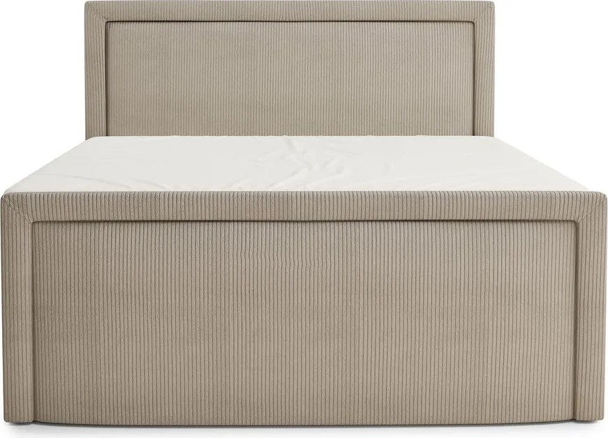 Бежово боксспринг легло 200x200 cm с място за съхранение Fresco – Maison de Rêve