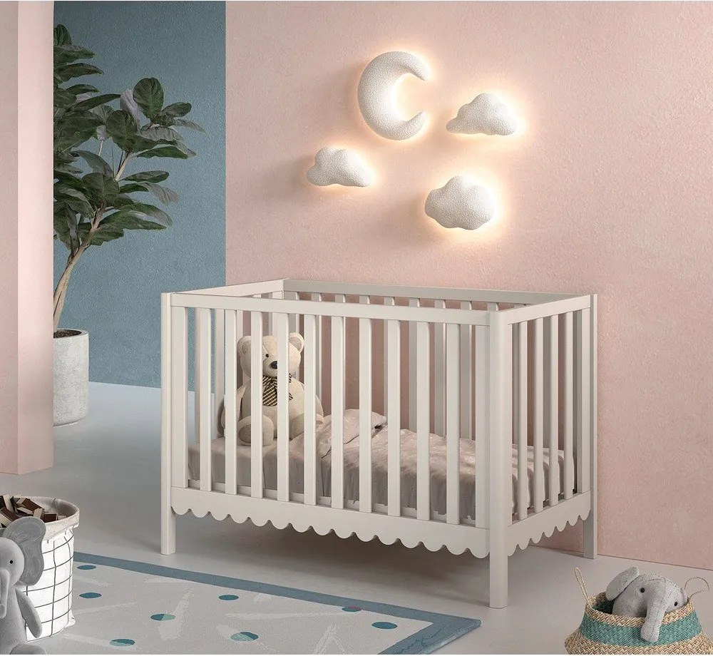 Бежово детско креватче 60x120 cm от масивен бор с регулируема височина Swingo – Vipack