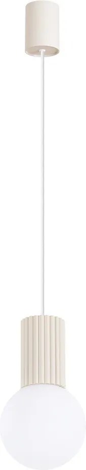 Кремаво висящо осветително тяло със стъклен абажур ø 12 cm Orbital – Sollux