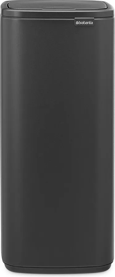 Тъмносиво стоманено кошче за боклук отваряне с докосване 30 l Bo Touch – Brabantia