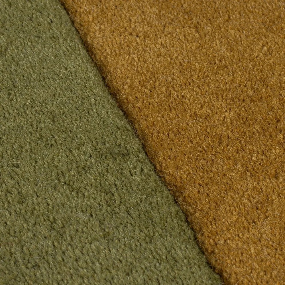 Зелен ръчно изработен вълнен килим 150x240 cm Lozenge – Flair Rugs