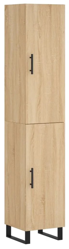 3198812 vidaXL Висок шкаф, сонома дъб, 34,5x34x180 см, инженерно дърво