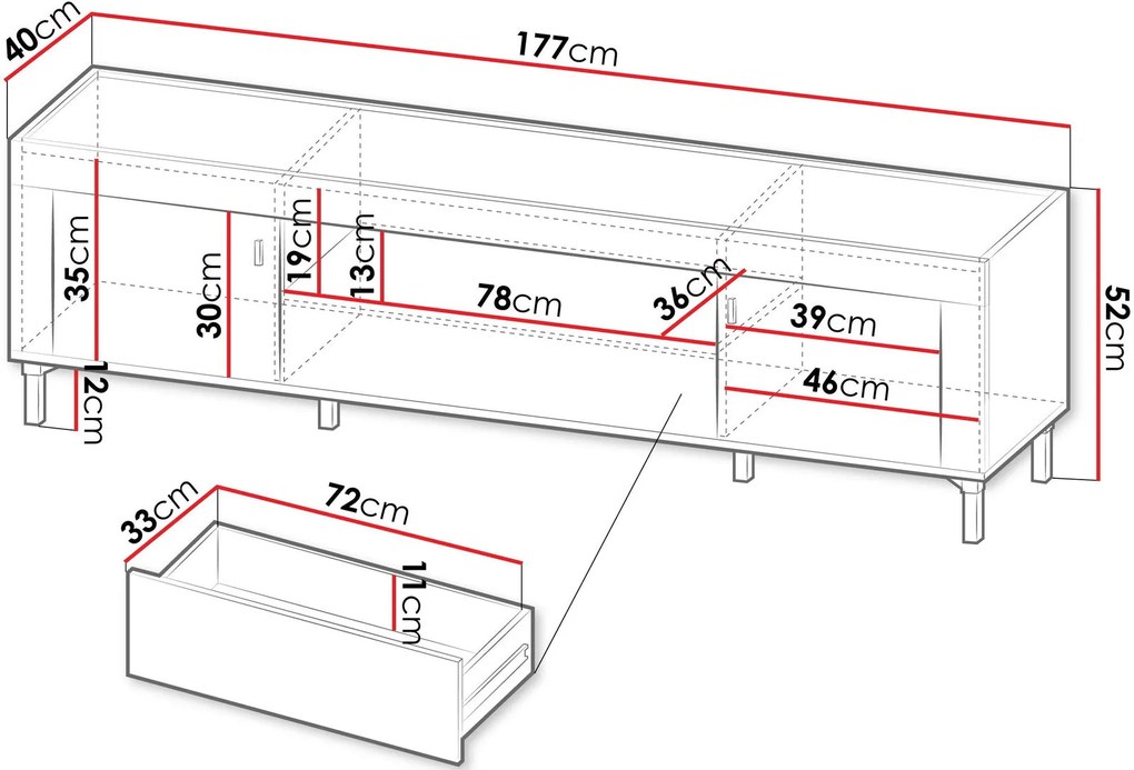 ТV шкаф Mossa-Leuko