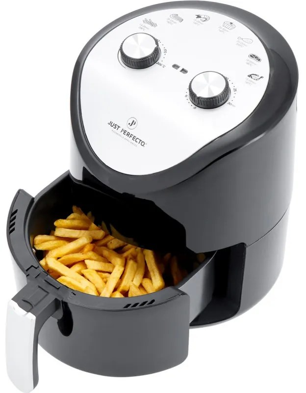 Фритюрник с горещ въздух Just Perfecto JL-14, 1200W, 3.5 литра, 80-200 C, Таймер, Черен
