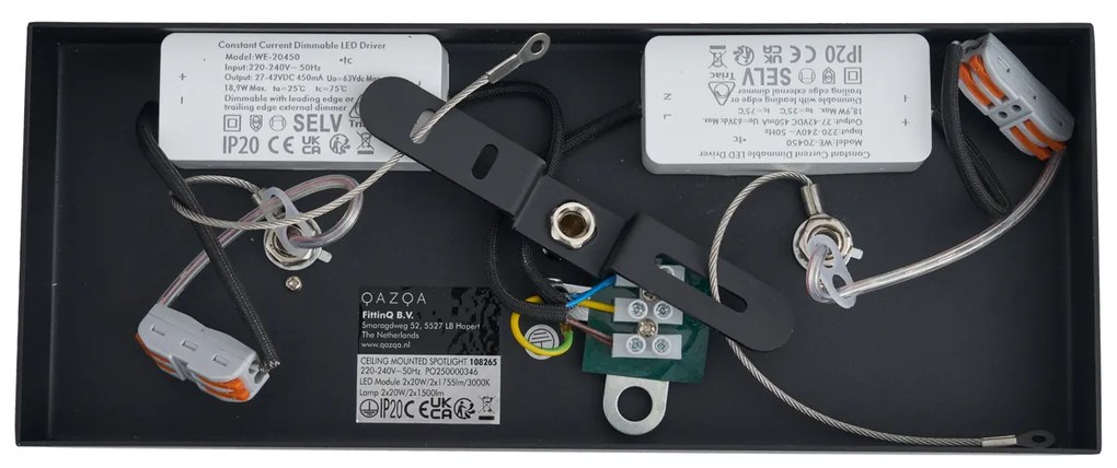 Модерен повърхностно монтиран прожектор черен вкл. димируема LED 2-светлини - Apollo