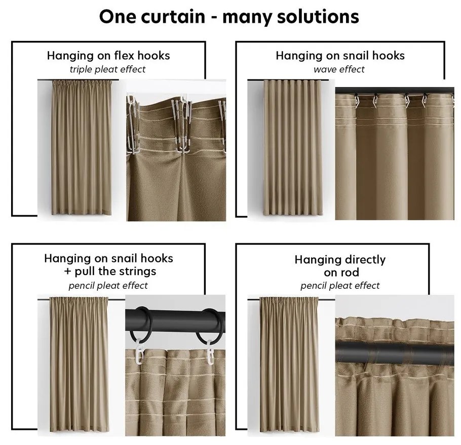 Бежова затъмняваща завеса 265x300 cm Velto – Filumi