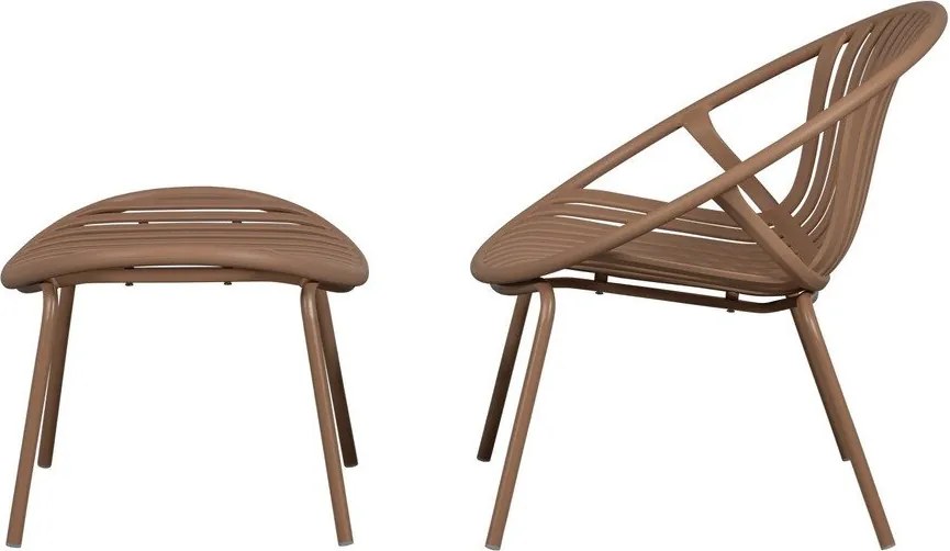 Розово пластмасово градинско кресло с табуретка за крака Bruce – WOOOD