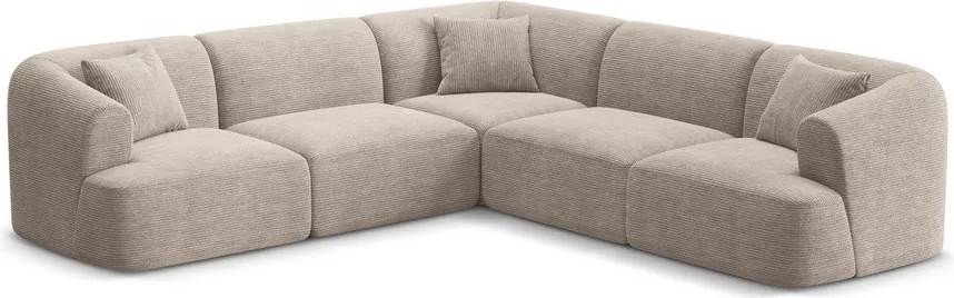 Светлокафяв ъглов диван от рипсено кадифе Campi – Cosmopolitan Design