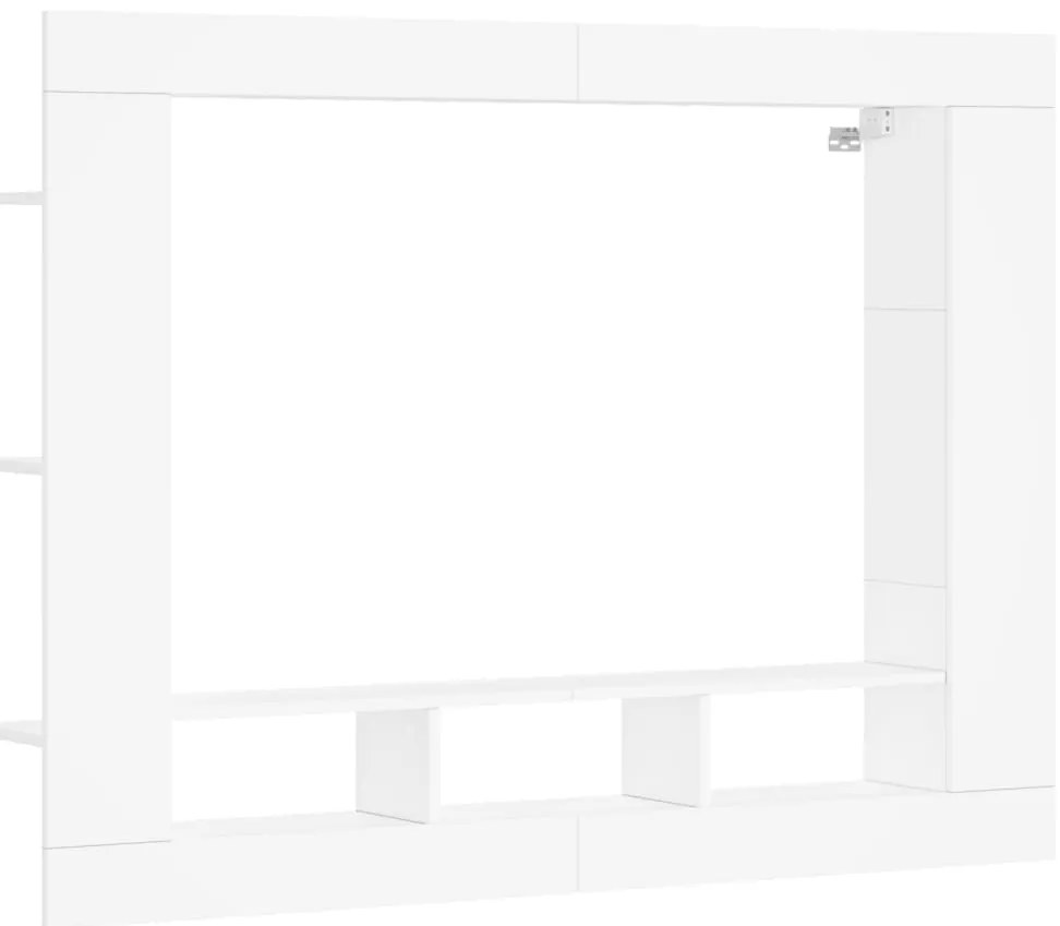 833722 vidaXL ТВ шкаф, бял, 152x22x113 см, инженерно дърво