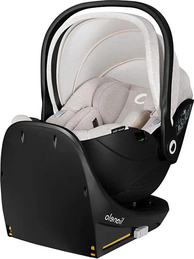 Lionelo - Детско столче за кола с въртяща се основа MOXIE SET i-Size 40-87 см Бежов пясък
