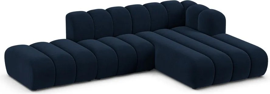 Тъмносин ъглов диван (десен ъгъл) Lupine – Micadoni Home