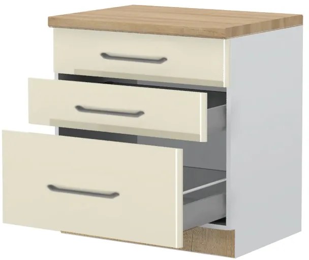 Подов шкаф Modena R-80-3MBOX-White - White glossy