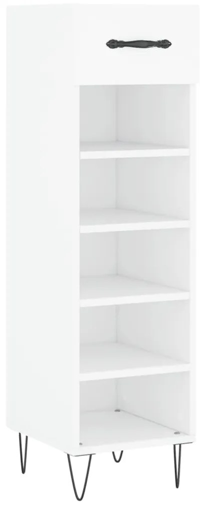 829668 vidaXL Шкаф за обувки, бял, 30x35x105 см, инженерно дърво