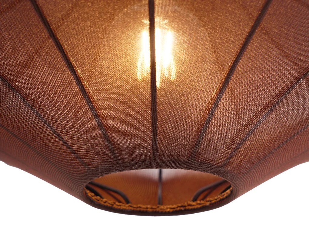 Висяща лампа в стил Джапанди Plu, кафява, 50 см, 3 светлини - Plu