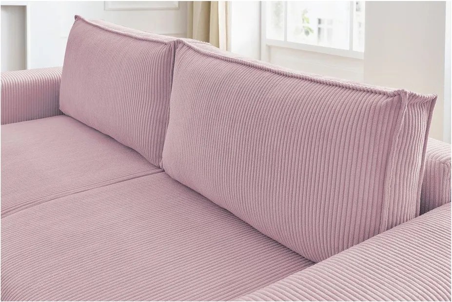 Светлорозов диван от велур 245 cm Nihad - Bobochic Paris