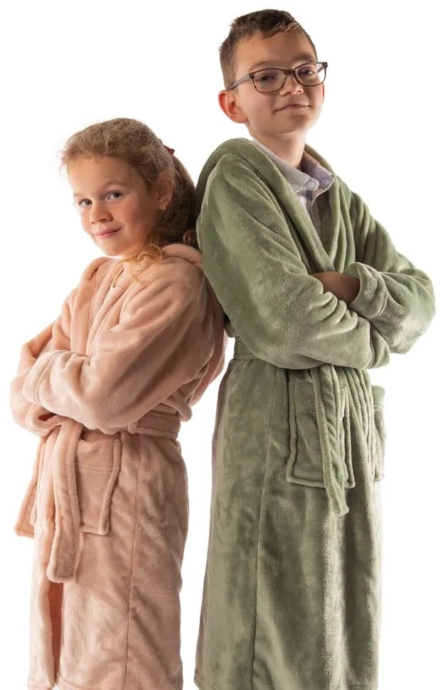 Зелена детска хавлия размер 134-140 от микроплюш Delux – Tiseco Home Studio